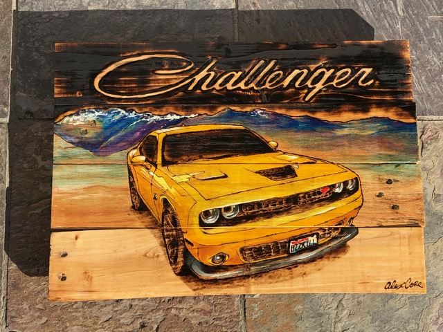 Yellow Challenger sports car